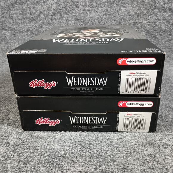 Kelloggs Wednesday Addams Cookies & Creme Cereal Set of 2 Limited Edition 12oz - Picture 8 of 9